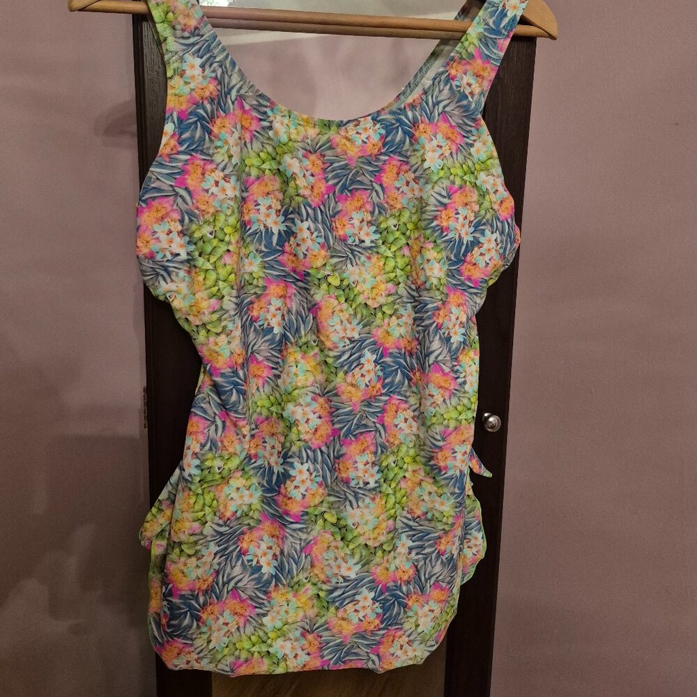 Sport Maxter One Piece Bathing Suit with Skirt Overlay